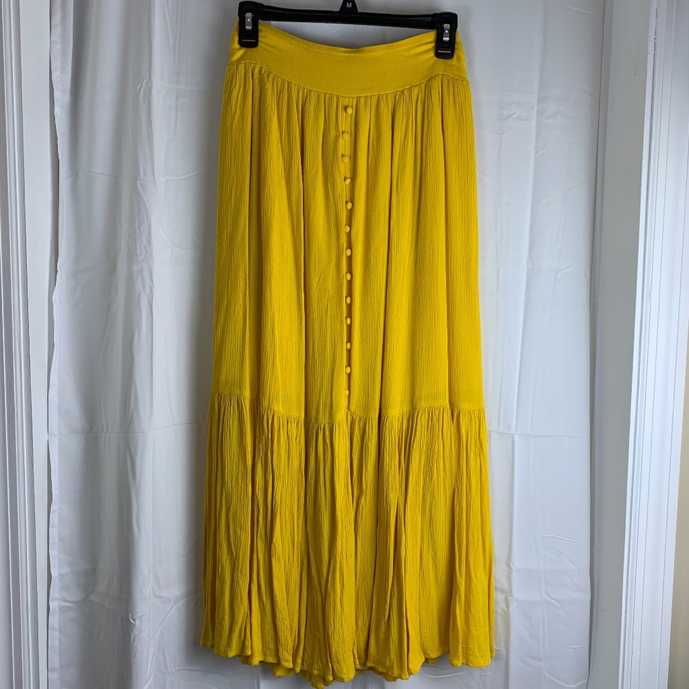 Jessica Simpson Golden Yellow Midi Length Skirt Size M